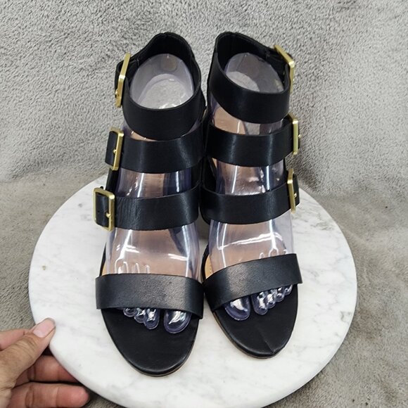 Gibson Latimer Shoes Womens Size 7.5 Sharlie Black Block Heel Sandals *Read* - Picture 5 of 15